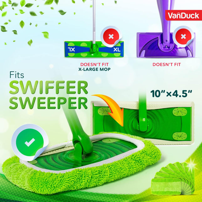 Reusable Mop Pads Compatible with Swiffer Sweeper (2-Pack) - Washable Microfiber
