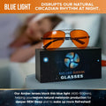 Blue Light Blocking Glasses Amber Lenses - for Better Sleep, Gaming, Eye Strain, Computer