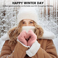 Winter Gloves - Women's Winter Gloves, Warm Touchscreen gloves Women Men, Knit gloves for Cold Weather 4 Pack, Black & Grey & Beige & Pink
