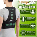 Hempvana Arrow Posture - Fully Adjustable Posture Support & Posture Corrector for Upper Body - Helps Correct Slouching, Text Neck and Hunching