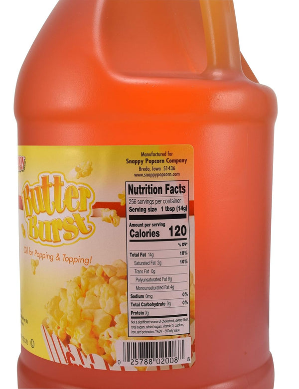 Snappy Butter Burst Popcorn Oil, 1 Gallon