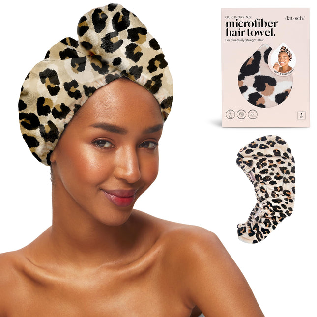 Kitsch Microfiber Hair Towel Wrap for Women - Microfiber Towel, Super Absorbent,