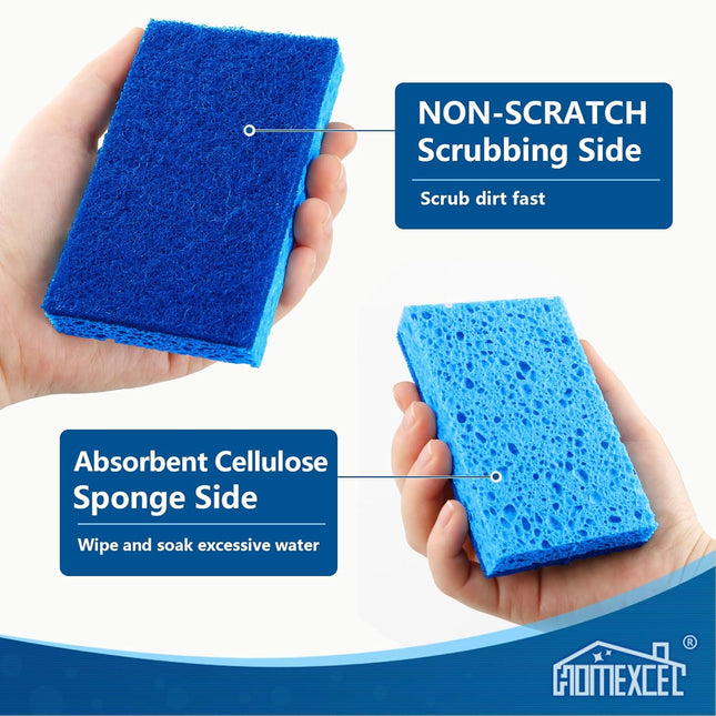 HOMEXCEL Sponges Kitchen 24Pcs, Non-Scratch Scrub Dish Sponges, Safe on Non-Stic