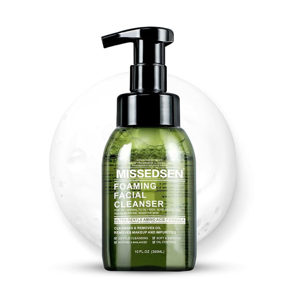 Mens Face Wash Foaming Cleanser for Men Vitamin B5 Deep Pore Cleansing for Acne, Oily, Sensitive, all Skin Types Soap-Free Fragrance-Free