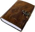 Embossed Leather Bound Journal Dragon Game of Thrones Diary with Clasp Lock Vintage Perfect Notebook Blank Book of Shadows Unlined Paper