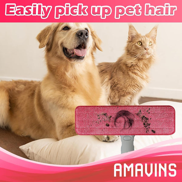 AmaVins 3 Pack Microfiber Cleaning Pads, Reusable Microfiber Mop Pads for 18 Inch Mop, Hardwood Floor Replacement Cleaning Mop Pads, Machine