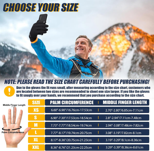 Pixel Panda Winter Gloves for Men Women Warm Touchscreen Gloves for Cold Weather Thin Water-Resistant Windproof Non-Slip Gloves for Cycling,