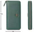 Women Wallet RFID Blocking Ladies Clutch Purses Long Wristlet Wallets for Women Dark Green