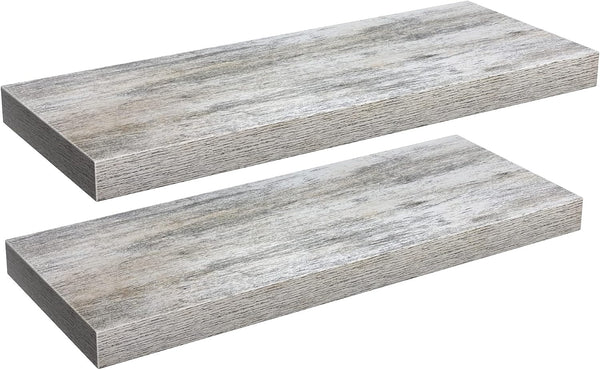 Sorbus Floating Shelves - 2 Pack 24 X 9 Inch Rustic Blue Wall Shelves for Bedroom, Kitchen, Living Room, Bathroom Shelves, Home Decor - Extra Long