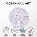 120Pcs/Pack Sliver Nail Art Decorations Mini Ocean Accessories Nail Art Rhinestones Silver Shell Conch Nail Charms Manicure Decor DIY Nail