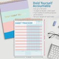 S&O Striped Habit Tracker Calendar - 24 Month Daily task Journal - Undated Routine Planner with Personalized Goal Chart for Health, Fitness &