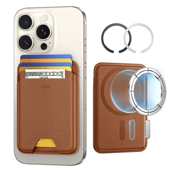 ESR for MagSafe Wallet, 5 Card Holder with RFID Blocking, MagSafe Sticker Included, Slim Magnetic Wallet for iPhone 17e/17/16/15/14/13/12 Series