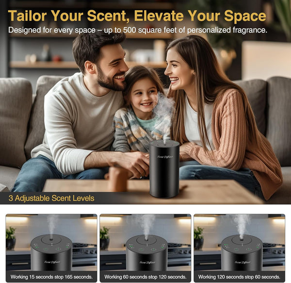 Waterless Essential Oil Diffuser Starter Kit - No Water Needed, Battery Operated Mini Scent Air Machine, Included 3X20Ml Essential Oils, Portable