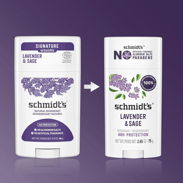 Schmidt's Aluminum-Free Deodorant Lavender & Sage Aluminum Free 2.65 oz 2.65 Ounce (Pack of 1)