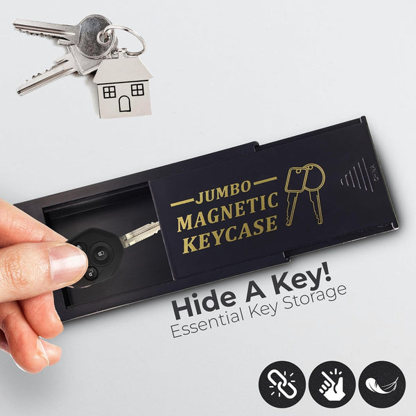 RamPro Hide A Key Magnetic Key Holder Under Car - Hide A Key for Your Car So You Never Lock Out - Plastic Magnet Key Hider to Store a Spare for