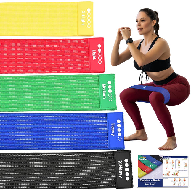 Resistance Bands for Working Out - 5 Exercise Bands Set with Workout Guide - Fab