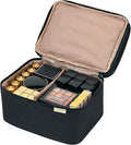 NISHEL Large Makeup Bag Organizer, Double Layer Cosmetic Travel Case Black Large