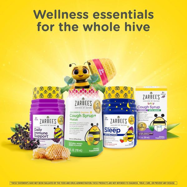 Zarbee'S Kid'S Complete Daily Multivitamin + Probiotic Gummies with Vitamins a B C D E & Zinc for Digestive Health Easy to Chew, Natural Fruit 70