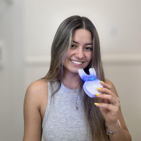 Sani White 360 Brite U Shaped Toothbrush High-Frequency Sonic Cleaner | Ortho Sparkle Sonic Glow Brush, Teeth Whitening Light, Electric Automatic