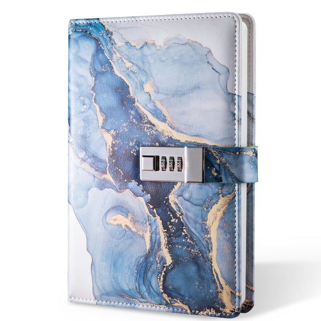 Diary with Lock, A5 Lockable Journal, PU Leather Combination Lock Diary, Lock Di