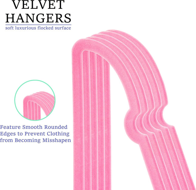 Velvet Hangers 20 Pack, 16" Non Slip Adult Hangers, Slim Clothes Hanger with 360