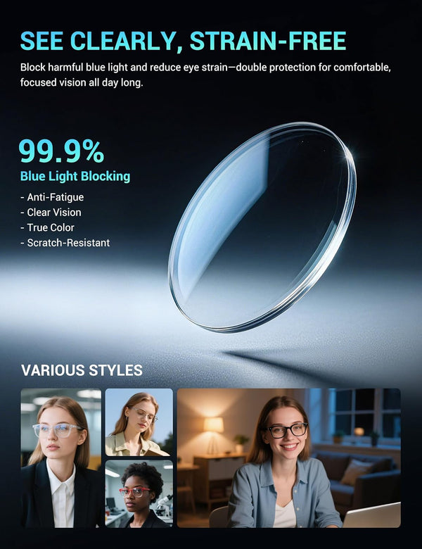 TIJN Olisa Blue Light Blocking Glasses for Women Men,Retro Oval Frame Bluelight Eyeglasses for Gaming/Computer/Screen 01. Whiskey Tortoise Clear