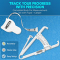 Body Fat Caliper and Measuring Tape for Body - Skinfold Calipers and Body Fat Tape Measure Tool for Accurately Measuring BMI Skin Fold Fitness and