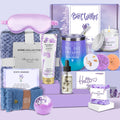 Spa Gift Baskets for Women - Spring Bath and Body Works Set, Relaxing Sympathy Box for Mom, Sister, Wife, Lover Purple