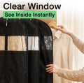 43" Suit Bags for Closet Storage and Travel, Garment Bags for Hanging Clothes, Suit Garment Bag for Men, Black Suit Cover Bags with Clear Window