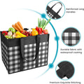 WOWBOX Reusable Grocery Bags, Foldable Reusable Shopping Tote Bags Black 4 Pack