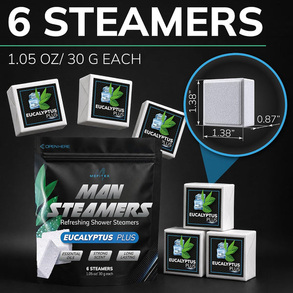 Shower Steamers for Men - 15 Pack Eucalyptus Aromatherapy Shower Steamers, Strong Scent, Long Lasting, Premium Essential Oils, Gifts for Men