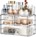 ZHIAI Stackable Storage Drawer, Acrylic Organizer, Cosmetic Organizer for Dresser, Vanity, Kitchen Cabinet, Bathroom, Under Sink, Home