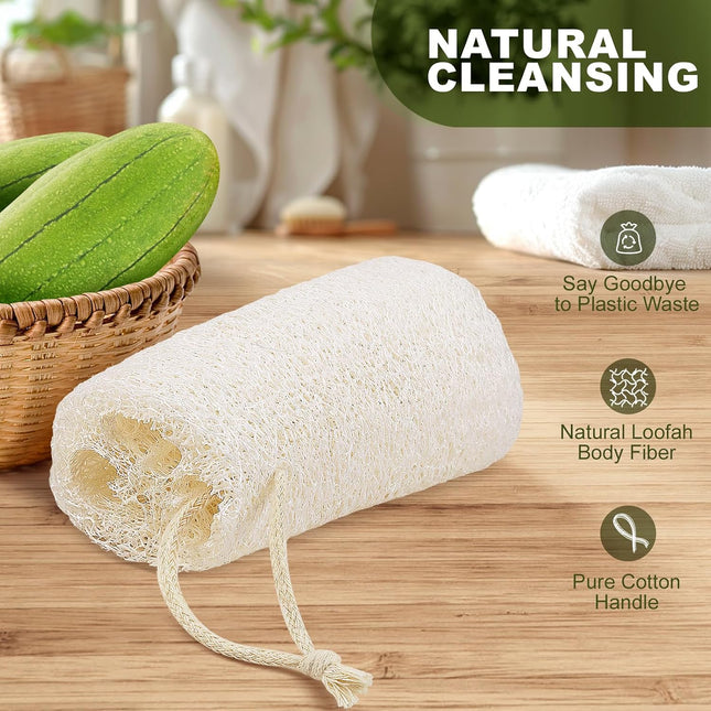 5 Inch Natural Loofah Sponge Exfoliating Body Scrubber 1 Count (Pack of 3)