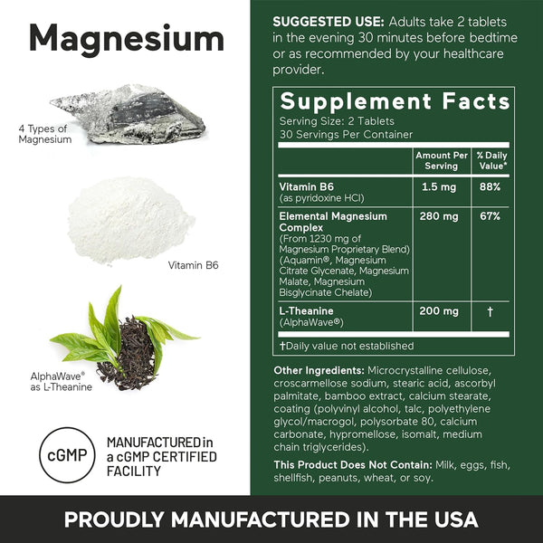 Smarter Nutrition Magnesium Complex - Chelated Magnesium Glycinate + Citrate, Malate for Sleep, Relaxation, Muscle & Nerves + Clinically Proven