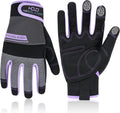 HANDLANDY Women Safety Work Gloves Utility Touch Screen Working Grip Glove for Yardwork Gardening Breathable Mechanic Gloves