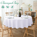Biscaynebay Textured Fabric Round Tablecloths 60 Inches for Tables diameters from 28" to 48", White Table Cloth Water Resistant Small Circle