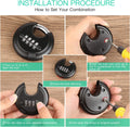 DELSWIN 4-Digit Disc Combination Lock Outdoor - Heavy Duty Combination Padlocks with Hardened Steel Shackle Weatherproof Combo Locks for