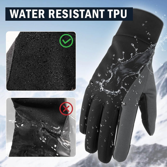 OZERO Winter Touchscreen Gloves for Men: Warm Running Gloves Windproof Water Res