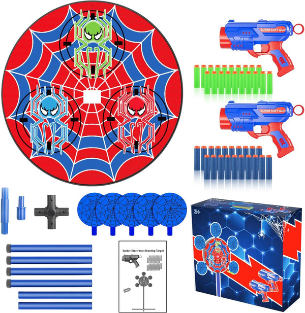 Shooting Games Toys for Nerf Gun Party, Shooting Targets with Toy Guns 10 Foam Darts Kids Outdoor Indoor Toys for Birthday Easter Xmas Gifts for 4