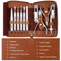 FAMILIFE Manicure Set, 11 in 1 Professional Manicure Kit Nail Clippers Set, Stainless Steel Pedicure Tools Toe Nail Kit, Men Grooming Tool with