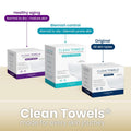 Clean Skin Club Bamboo Viscose Clean Towels® XL 100% USDA Biobased Face Towel, Disposable Face Towelette, Makeup Remover Dry Wipes, Ultra Soft, 50