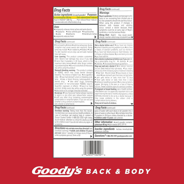Goody's Back and Body Pain Relief Powder, 24 ct (Pack of 1) Orange 24 Count (Pack of 1)