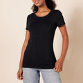 Amazon Essentials Women's Regular-Fit Short-Sleeve Crewneck T-Shirt, Multipacks Crew Neck Pack of 2 Large Black