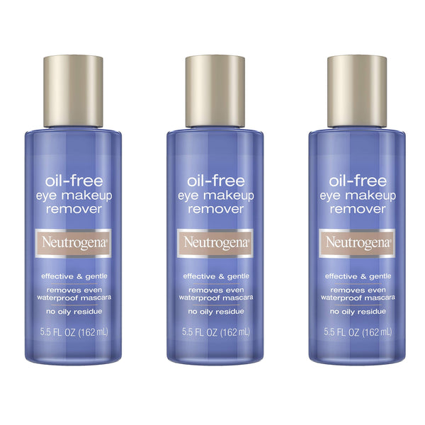 Neutrogena Gentle Oil-Free Eye Makeup Remover & Cleanser, 5.5 fl oz, 3 Pack 5.5 Fl Oz (Pack of 3)
