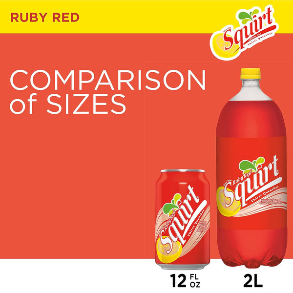 Squirt Ruby Red Grapefruit Soda, 12 fl oz cans, 12 pack Ruby Red Grapefruit 12 Fl Oz (Pack of 12)