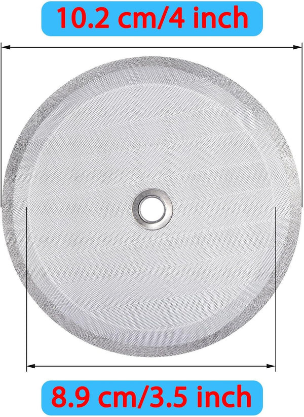 Attsky French Press Filter Replacement, 6-Pack, 4 Inch Stainless Steel Mesh | 4 Inch, Stainless Steel Mesh Screen, Replacement Parts for French