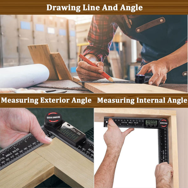 Digital Angle Finder Protractor, Angle Finder Ruler with 7Inch/200Mm, Angle Measuring Tool for Woodworking/Carpenter/Construction/Diy