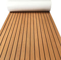 KXKZREN Boat Flooring EVA Foam Decking Sheet Faux Teak Marine Mat Marine Carpet Cooler Tops Non-Slip Self-Adhesive Flooring for Motorboat RV Yacht