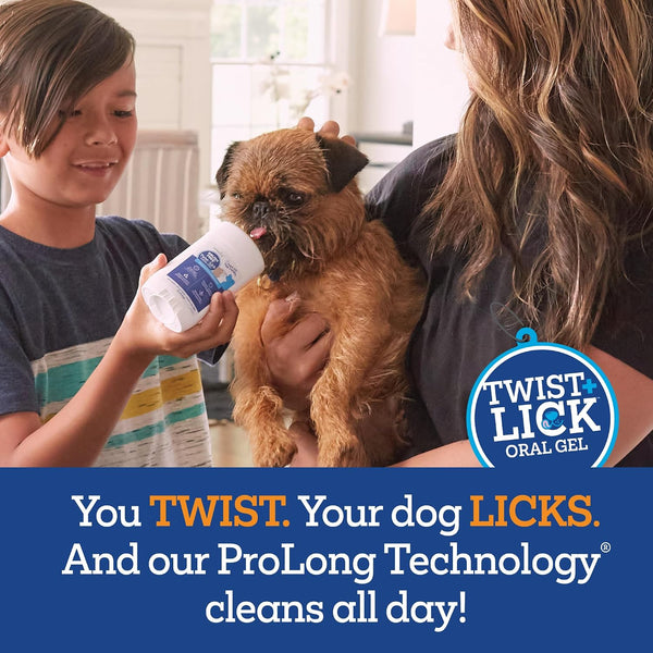 Twist + Lick Brush Free Dental Gel for Dogs, 30 Day Supply, Fresh Breath Chicken