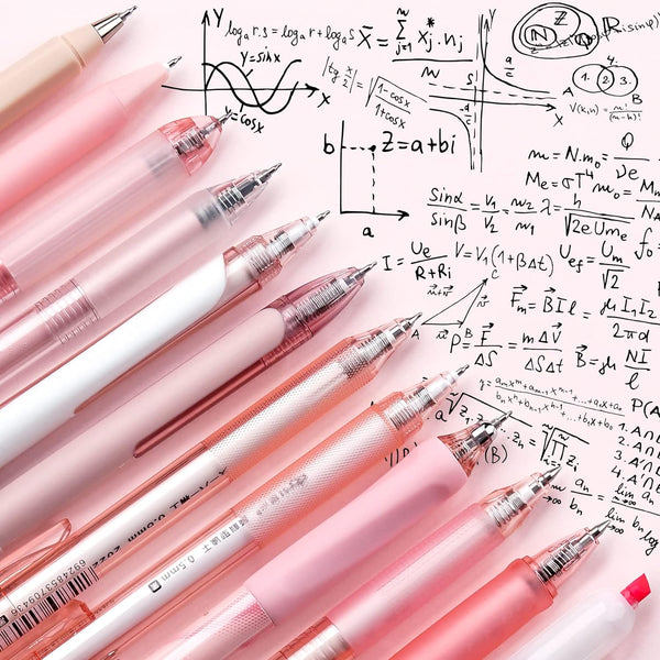 Four Candies Cute Pink Pens, Black Gel Ink, Rose - 12ct, 0.5mm Fine Point | Back to School Supplies, Nurse Essentials, Office Decor for Women,